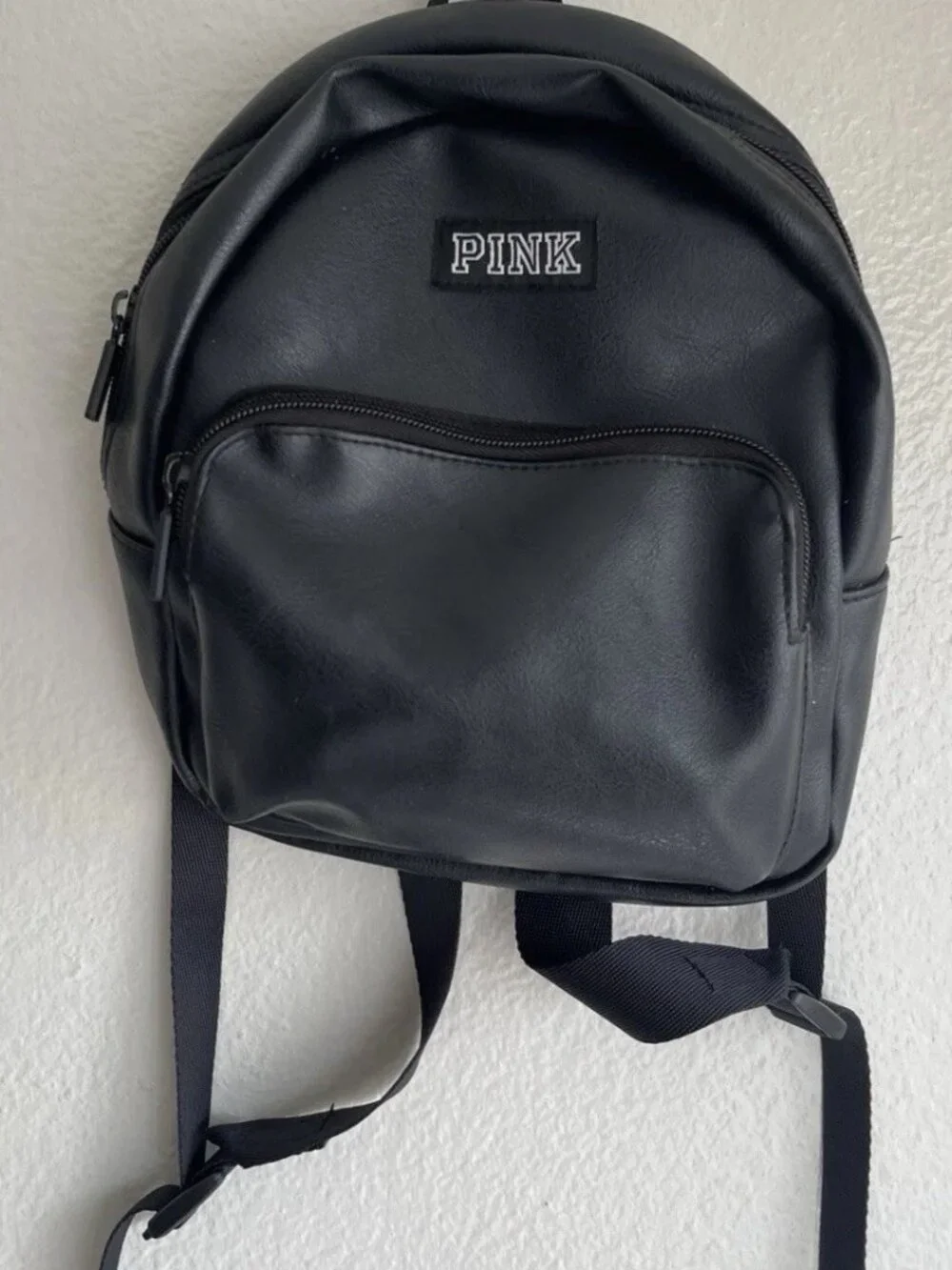 Victorias Secret PINK MINI Backpack Black Leather fashion travel school bag rare